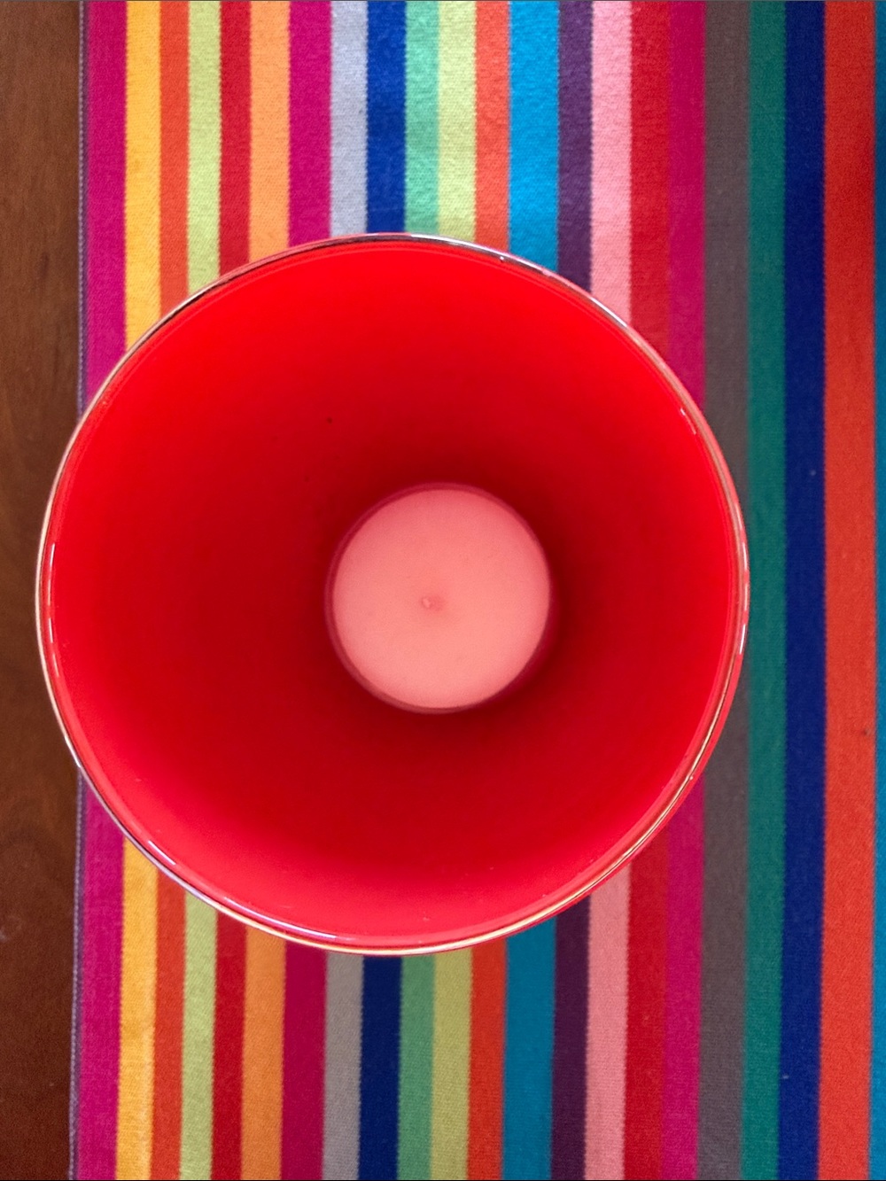 Red Glass Candle Holder Hurricane — Bold Gloss Finish